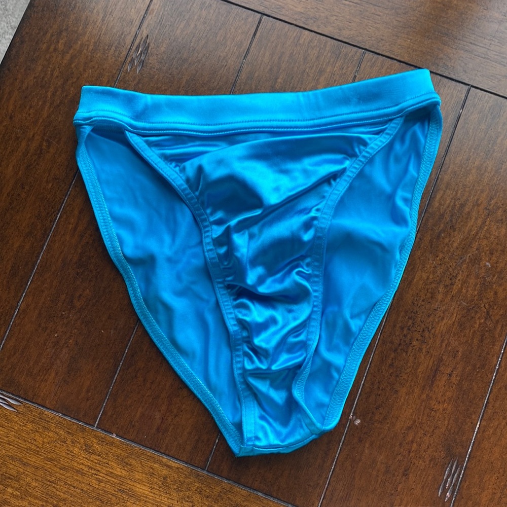 Vintage Gear1 high waisted bikini bottom with a sheen to it
